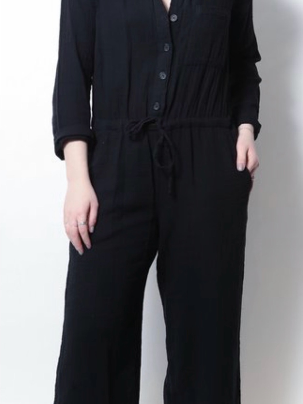 Women’s Black Long-Sleeve Jumpsuit